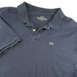 Vineyard Vines Mens XL Navy Blue Pima Cotton Spandex Whale Logo Polo Shirt